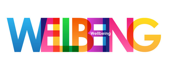WELL-BEING Vector Letters Collage
