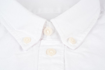 Obraz na płótnie Canvas Detail white shirt collar on white.
