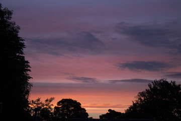 Fototapeta na wymiar Sunrise with silhouette