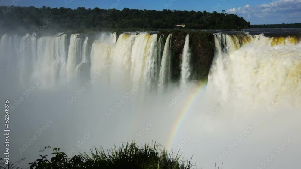 Poster Panoramic view of the massive Iguazu Waterfalls system in Argentina
