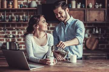 Couple in the kitchen