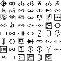 Symbole für Heizung und Sanitär