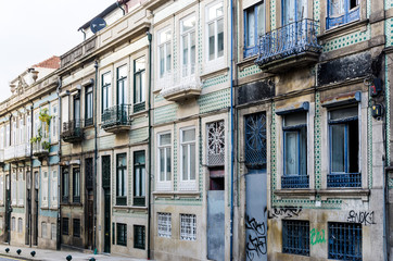Fototapeta na wymiar Street view of old town Porto, Portugal, Europe