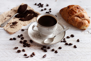 Coffee with croissant