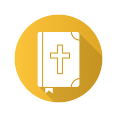 Fototapeta premium Holy Bible flat design long shadow icon