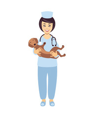 Doctor vet with puppy