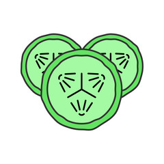 Cucumber slices color icon