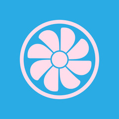 Exhaust fan icon. Ventilator symbol. Flat design style.