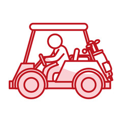 golf car with driver isolated icon vector illustration design