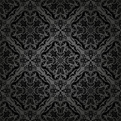 Seamless classic dark pattern. Traditional orient ornament. Classic vintage background