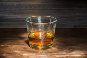 whiskey on a wooden