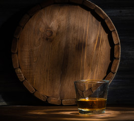 whiskey on a wooden