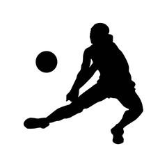 Illustration of abstract volleyball player silhouette