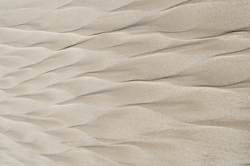 Fototapeta na wymiar Geometric patterns on beach sand in the form of a feather