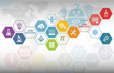 STEM Education Background. Science Technology Engineering Mathematics.