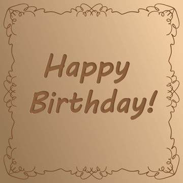 Happy birthday - cut out of paper - greeting vector card with shadow
