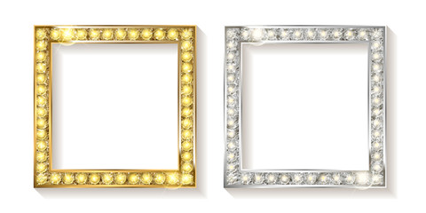 Gold and Silver Vector Picture Frames