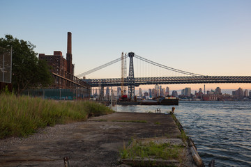 Factory And Bridge In Brooklyn