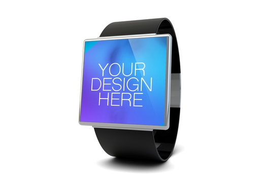 Isolated Smartwatch on White Mockup 1