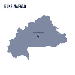 Vector map of Bukina Faso isolated on white background.