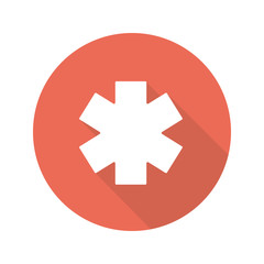 Star of life flat design long shadow icon