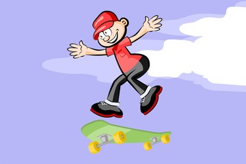 A kid on skateboard.