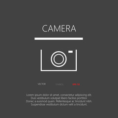 Camera button web icon flat design