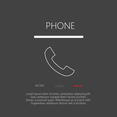 Phone button web icon flat design