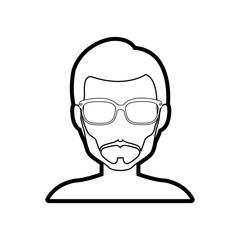 Young man profile icon vector illustration graphic design