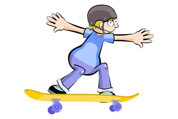 Kid on Skate isolated
