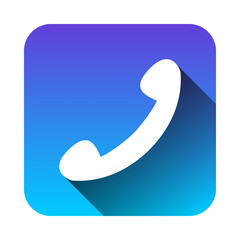 受話器アイコンロングシャドウ青紫