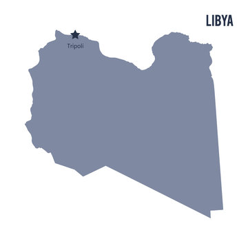 Vector map of Libya isolated on white background.