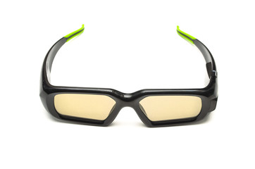 3D glasses isolated, front view.