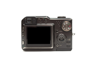 Photo camera isolated on white background.