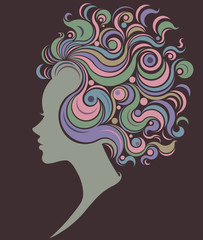 illustration vector of women silhouette icon