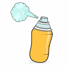 Graffiti spray can in cartoon style isolated on white background. Vector