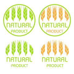 the set of isolated round emblems of natural products