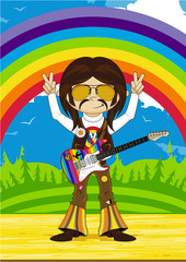 Flower Power Hippie Guitarist