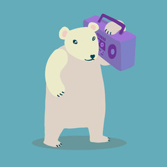 Bear with a boombox