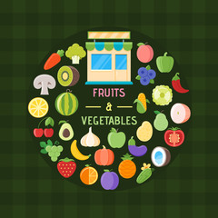 Fruits and vegetables banner