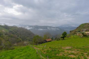 Obraz premium The village of Cambarco in Cantabria, Spain