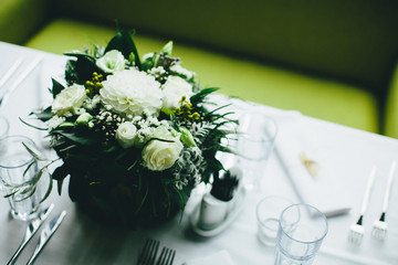 Decoration of wedding table
