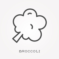 Line icon broccoli