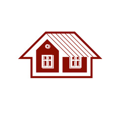 Simple mansion vector icon isolated on white background, abstract house. Country house, conceptual sign best for use in graphic and web design.