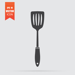 Spatula icon in flat style isolated on grey background.