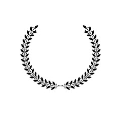 Laurel Wreath floral heraldic element. Heraldic Coat of Arms decorative logo isolated vector illustration.