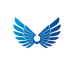 Ancient Symbolic Wings emblem. Heraldic vector design element. Retro style label, heraldry logo.