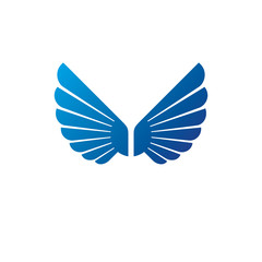Ancient Symbolic Wings emblem. Heraldic vector design element. Retro style label, heraldry logo.