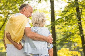 Fototapeta premium Walking together in the forest