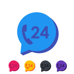 24 support icon, sign in different colors